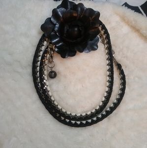 Faux leather rose belt